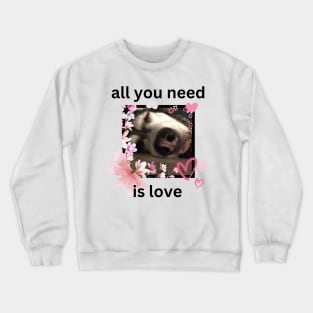 Funny Cute Sleeping Husky Dog Love Quote Crewneck Sweatshirt